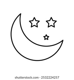 Mondsymbol. einfaches Symbol für dünne Linie.