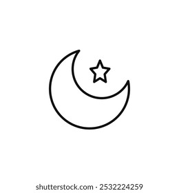 Ícone Lua. ícone de linha fina simples.