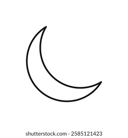 Moon icon. simple thin line vector icon