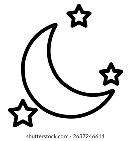 moon icon Simple thin line stroke