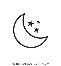 Moon icon Simple thin outline