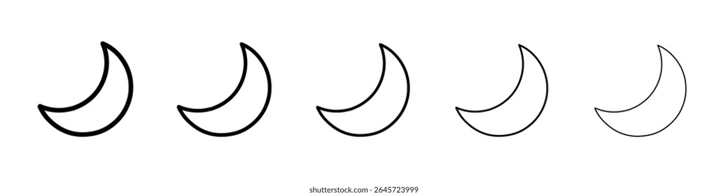 ícone da lua vetor simples contorno logotipo