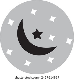 moon icon with star design EPS 10