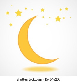 Moon icon with stars