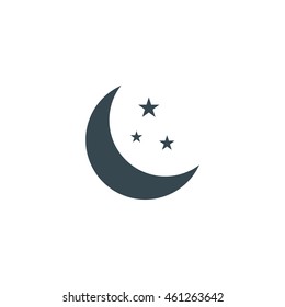Moon icon with stars 