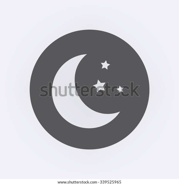 Moon icon\
with stars in circle. Vector\
illustration