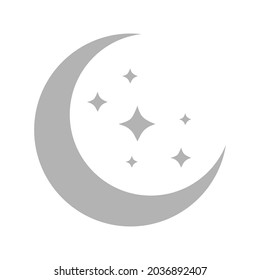 moon icon with stars on a white background, vector illustration