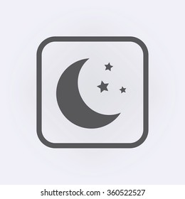 Moon icon with stars . Vector illustration