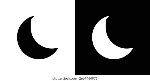 Moon icon symbol collection. Flat vector stock illustration.