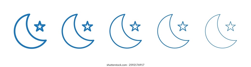 Moon icon Symbol collection thin outline set