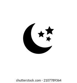 moon icon symbol. crescent moon vector isolated on white background
