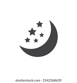 Moon icon Symbol mark in filled style