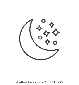 Moon icon Symbol mark in filled style
