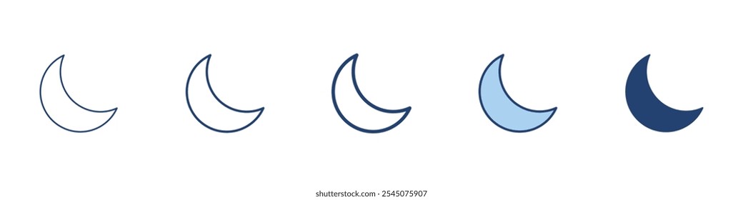 Moon icon Symbol set collection