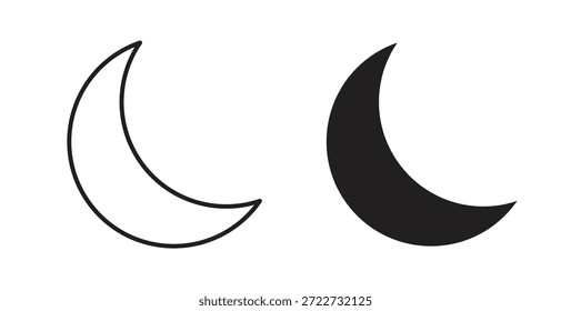 Symbol für das Mondsymbol. Vektor-EPS 10. Zeile und Glyphensymbol