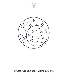 Moon icon symbol vector illustration isolated on white background