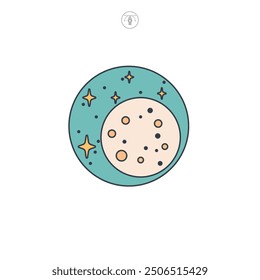Moon icon symbol vector illustration isolated on white background