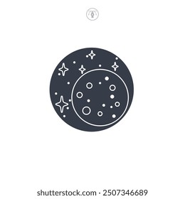 Moon icon symbol vector illustration isolated on white background