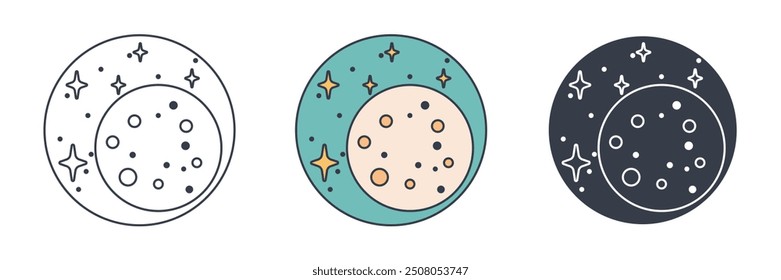 Moon icon symbol vector illustration isolated on white background