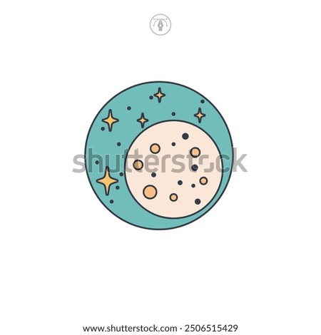 Moon icon symbol vector illustration isolated on white background