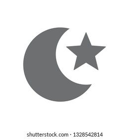 Moon icon symbol vector. on white background