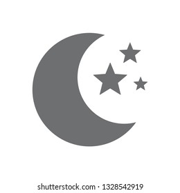 Moon icon symbol vector. on white background