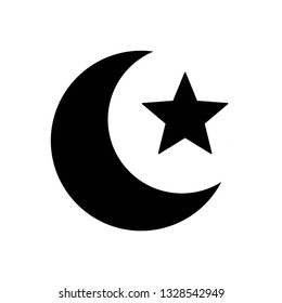 Moon icon symbol vector. on white background