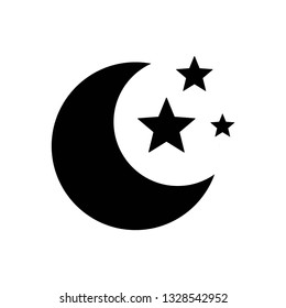 Moon icon symbol vector. on white background
