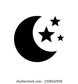 Moon icon symbol vector. on white background