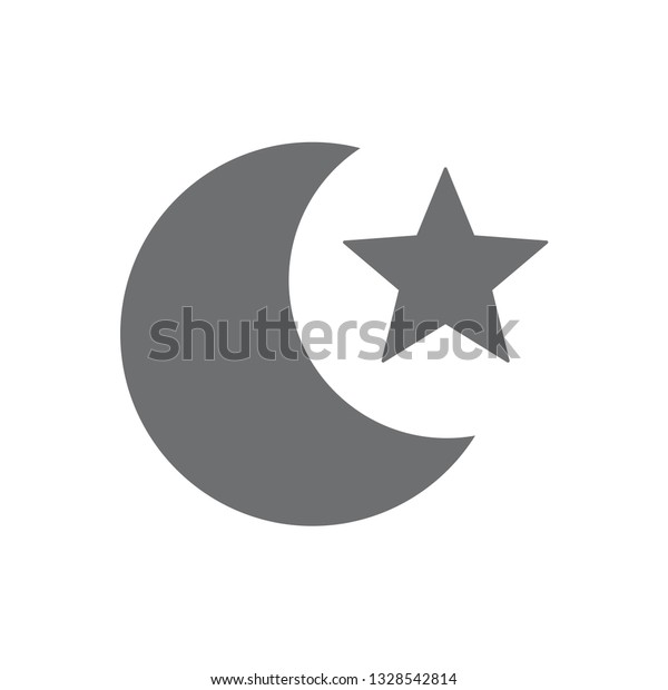 Moon icon symbol\
vector. on white\
background