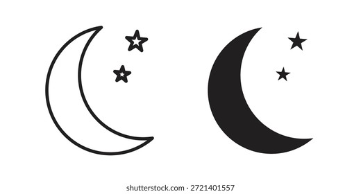 Ícone Lua para modelo. Conjunto de gráficos vetoriais de ícones