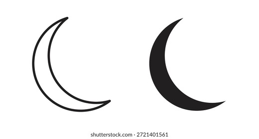 Icono de luna para Plantilla. Conjunto de gráficos de Vector de iconos