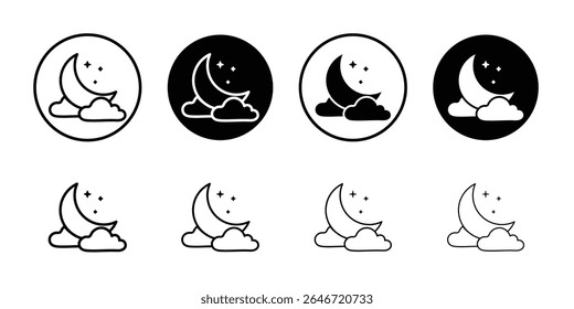 Ícone Lua fino simples símbolo de ilustração