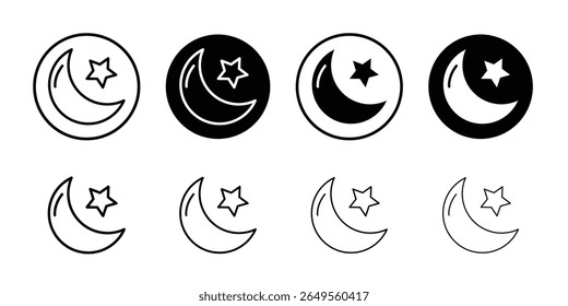 Moon icon thin flat simple illustration symbol