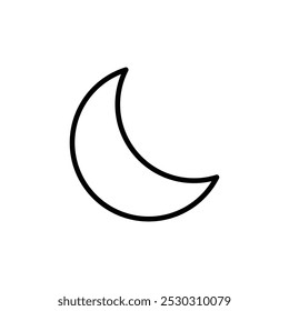 Moon icon Thin line art isolated