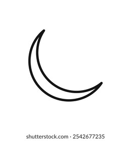 Ícone de lua Linha fina isolada