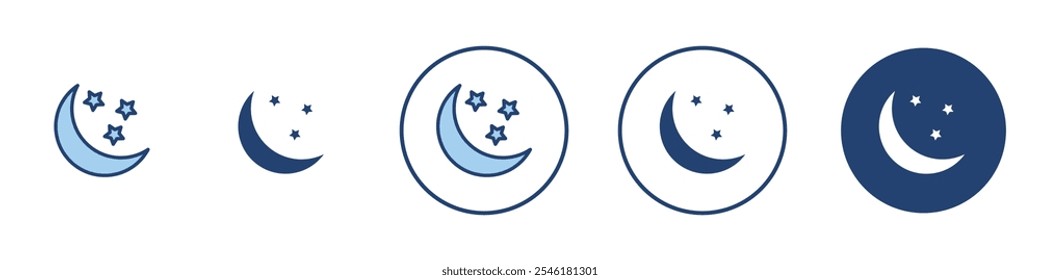 Moon icon Thin line art isolated
