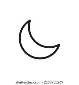 Icono de luna Ilustración plana de línea delgada