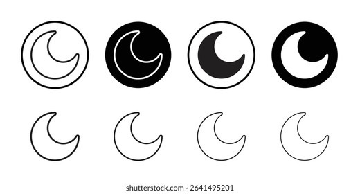 Moon icon Thin line illustration set vector