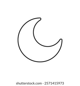Moon icon Thin line vector