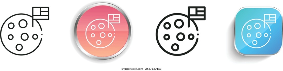 moon icon. Thin Linear, Regular and Button Style Design Isolated On White Background
