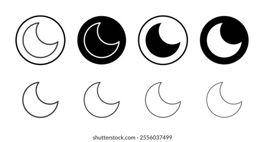 Moon icon Thin outline art symbol