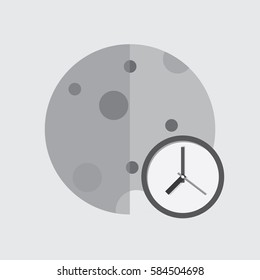 moon icon. Times of Day. half moon