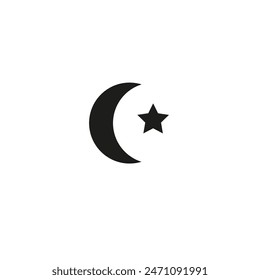 Moon Icon in trendy flat style isolated on grey background. Nighttime symbol for your web site design, logo, app, UI. Vector illustration,