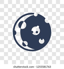 Moon icon. Trendy Moon logo concept on transparent background from Astronomy collection