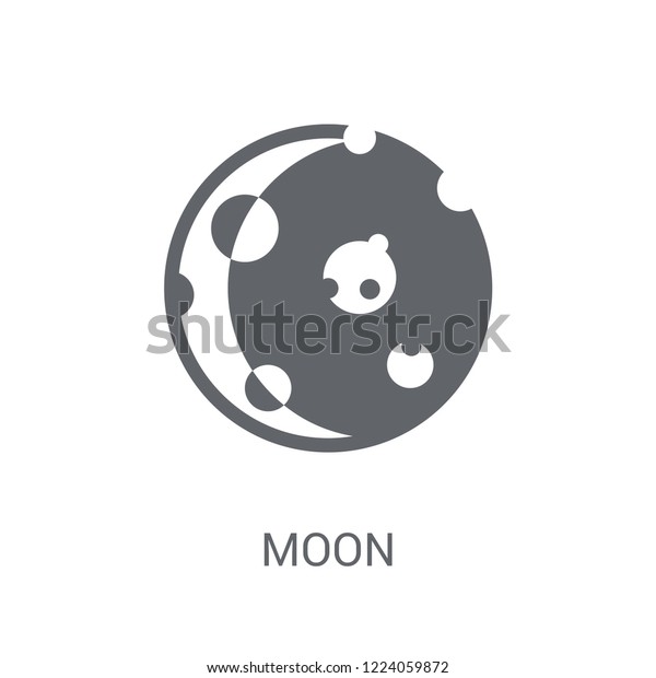 Moon icon. Trendy Moon logo concept on white\
background from Astronomy collection. Suitable for use on web apps,\
mobile apps and print\
media.