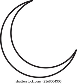 Moon Icon. UI Symbol - Vector. Presented in Glyph line art.eps
