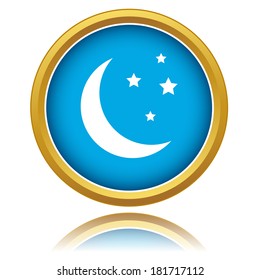 Moon icon in unique style on a white background