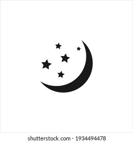 Moon icon vector. Black illustration isolated on white background.