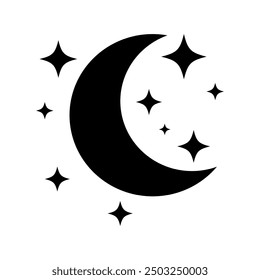 Moon icon vector. Celestial Moon illustration sign. Retro Moon symbol or logo.
